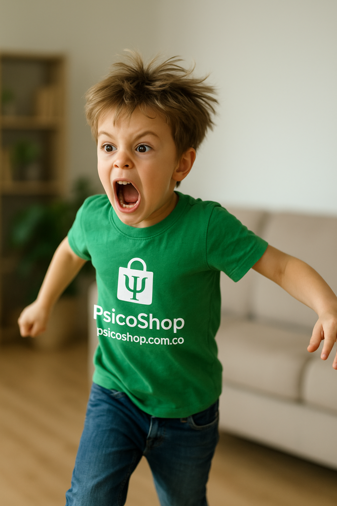 “Niño hiperactivo durante evaluación — pruebas neuropsicológicas TDAH infantil.”