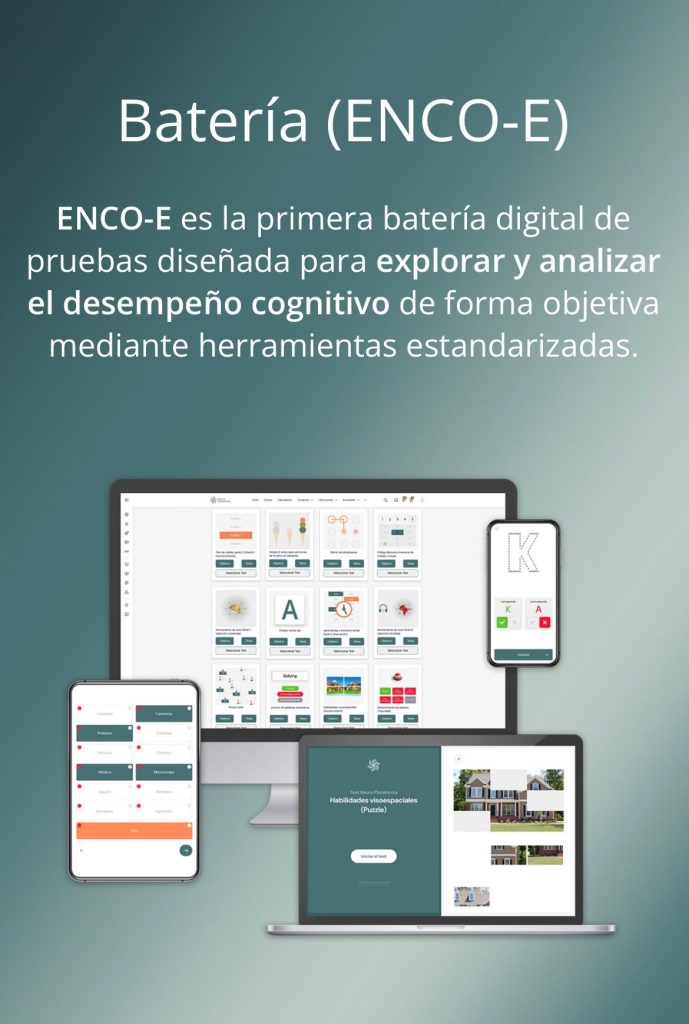Interfaz de la Batería neuropsicológica ENCO-E en tableta y móvil